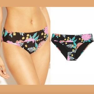 NWT $23 Sunn Lab Swim Fold Over Floral Hipster Bikini Bottom [ SZ Medium ]‎